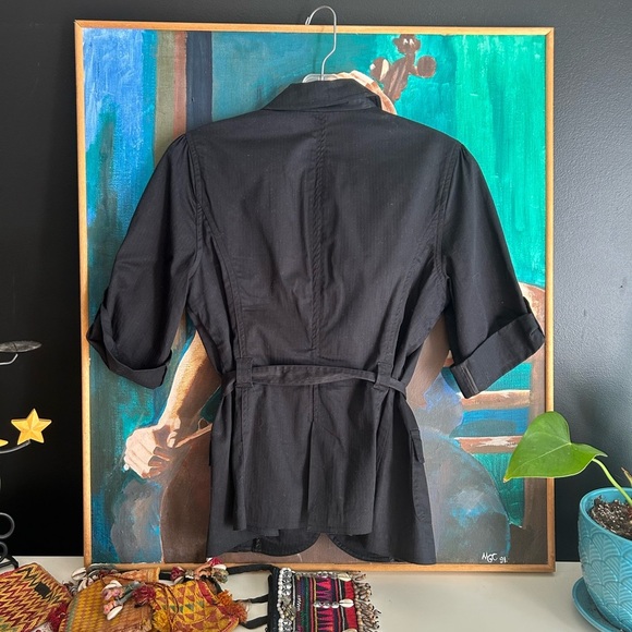 Smart Set Black Blazer with Belted Waist 9 - Picture 6 of 14